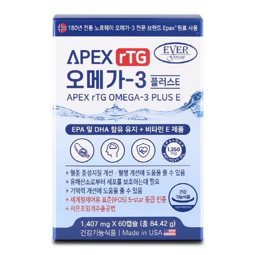 [에버그린] 에이펙스 알티지 오메가-3 플러스E 60캡슐