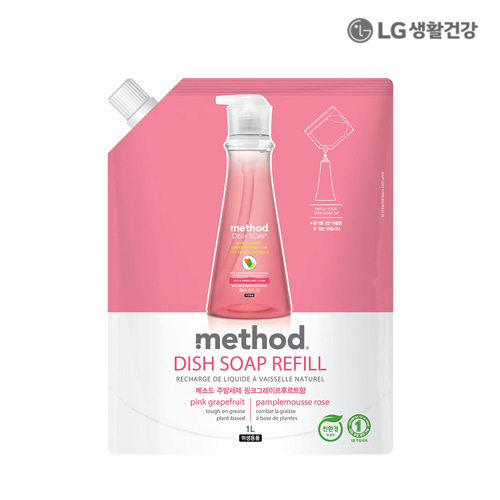 LG생활건강 메소드 주방세제 핑크그레이프 리필 1L