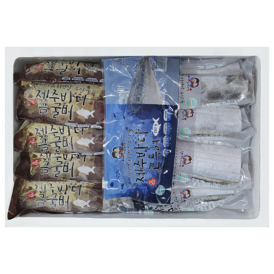 [양양브라더스]제주바다 명품 수산물 3종 세트 (소) - 은갈치 1마리(4토막), 금굴비 10마리(5팩), 고등어 130g x 5팩